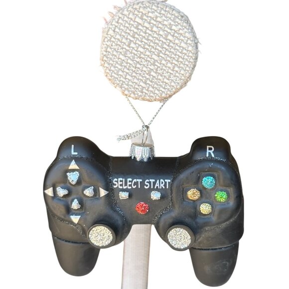 Unbranded Black w/Glitter Silver Gaming Remote Hanging Christmas Ornament 3"Tall - Picture 11 of 11